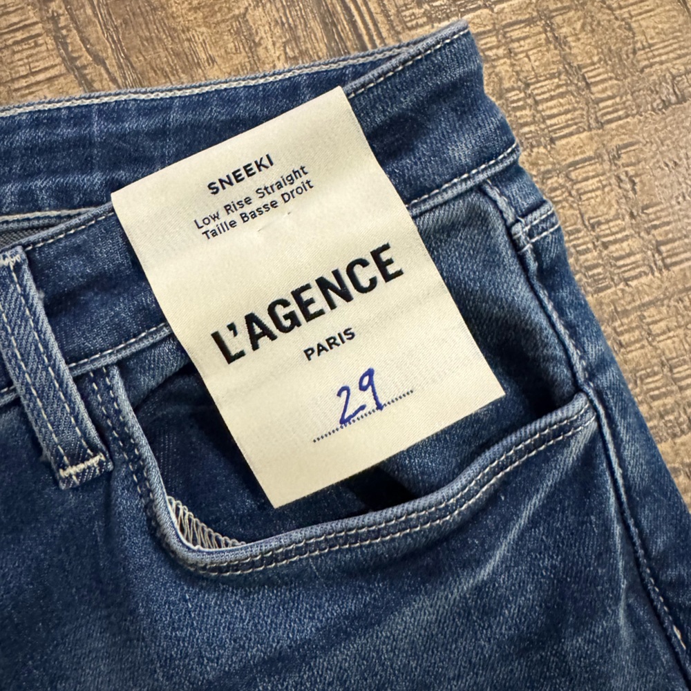 L'Agence Sneeki Low Rise Straight Jeans in Stanton. - Picture 11 of 12